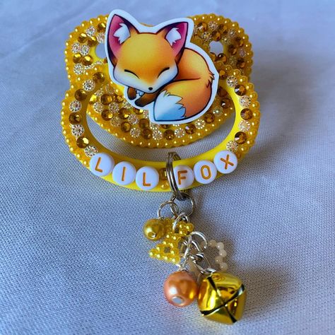 Fox Pacifier, Adult Pacifier Deco, Deco Pacifier, Pet Regression, Space Things, Bling Pacifier, Adult Pacifier, Calico Critters Families