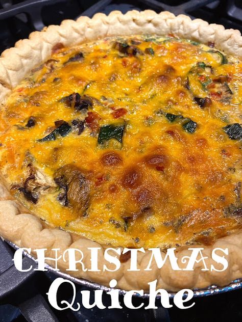 Mexican Christmas Quiche, Christmas Quiche Recipes, Christmas Morning Quiche, Mexican Quiche, Christmas Quiche, Veggie Quiche, Baked Pie Crust, Christmas Brunch, Quiche Recipes