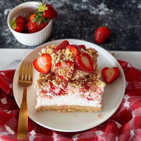 Strawberry Crunch Tres Leches Cake Strawberry Crunch Tres Leches, Easy Tres Leches Cake Recipe, Coconut Praline Cookies, Easy Tres Leches Cake, Easy Tres Leches, Strawberry Tres Leches, Praline Cookies, Strawberry Crunch Cake, Honey Butter Recipe