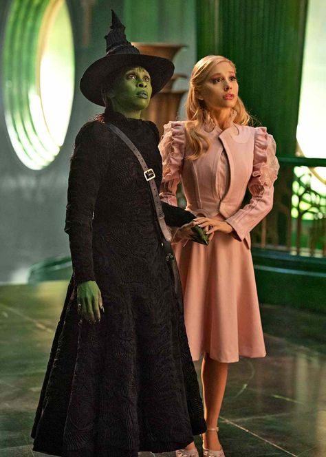 PEOPLE's 'Wicked' Special Edition Goes Behind the Scenes of the Movie (Exclusive) Wicked Elphaba And Glinda Costume, Ariana And Cynthia, Glinda Costume, Broadway Wicked, Wicked Costumes, Elphaba And Glinda, Stylish People, Glinda The Good, Wicked Musical