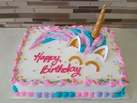 Diy Unicorn Sheet Cake, Unicorn Sheet Cake Ideas, Unicorn Sheet Cake, Jojo Siwa Birthday Cake, Unicorn Birthday Party Cake, Cake Designs For Kids, Unicorn Birthday Party Decorations, Jojo Siwa Birthday, Baby First Birthday Cake