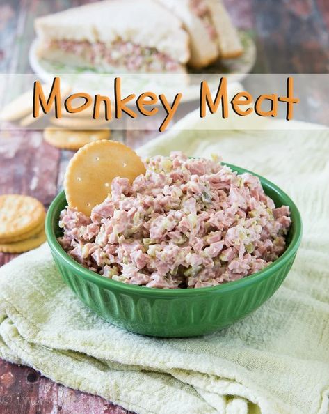 Monkey Meat, Bologna Salad, Sandwich Spread Recipes, Keto Appetizers, Diy Easy Recipes, Ham Salad, Sandwich Spread, Spread Recipes, Delicious Sandwiches