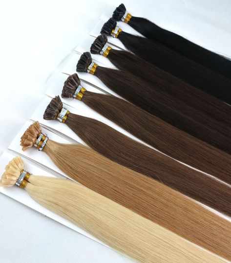 pre bonded u tip extensions. two ways to apply- hot fusion and cold fusion. Mutiple color for you to choose Hair Extension Tips And Tricks, Keratin Extensions, Fake Makeup, Hair Plugs, Cold Fusion, Luxury Hair Extensions, Hair Boutique, Hair Stores, Hair Extentions