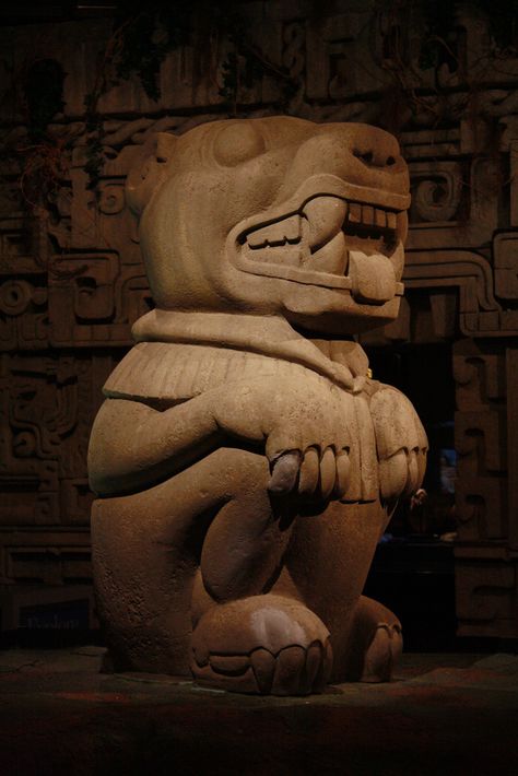 Aztec Jaguar | the Jag *Please provide a link if using this … | Flickr Aztec Jaguar Art, Mayan Animals, Aztec Animals, Aztec Sculpture, Mayan Jaguar, Aztec Jaguar, Aztec Statues, Jaguar Art, Aztec House