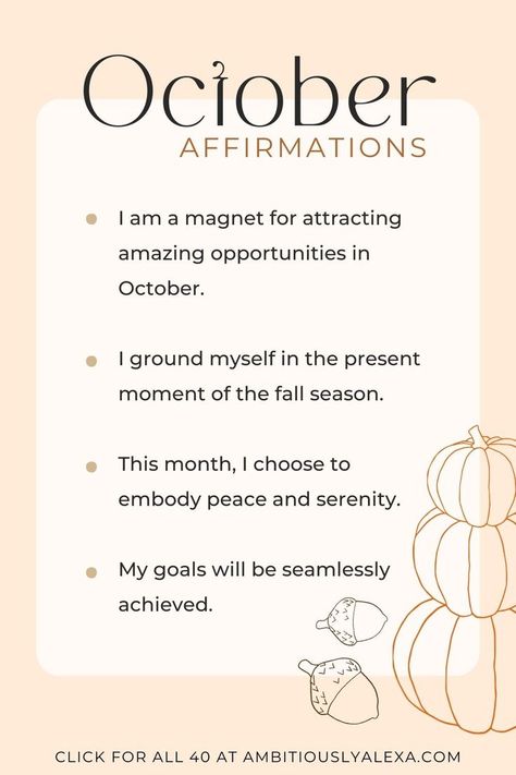 October affirmations October Quotes Funny, October Quotes Month, October Quotes Aesthetic, October Quotes Inspirational, October Quotes Fall, 1 October Quotes, October 1st Quote, October Quotes Halloween, New Month Affirmations