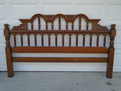 KING Size Headboard Eastlake STY French Country Farmhouse | Etsy Country Lounge, Oak King, Chinese Chippendale, King Size Headboard, French Country Farmhouse, Beds And Headboards, Spanish Revival, How Old, Faux Bamboo