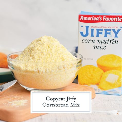 Copycat Jiffy Cornbread Muffin Mix is the perfect, sweet accompaniment to any meal. With just a few simple ingredients, you can make your very own mix.  #copycatcornbread #jiffymix www.savoryexperiments.com Copycat Jiffy Cornbread, Cornbread Muffins Jiffy, Cornbread Muffin, Baking Mix Recipes, Sweet Potato Cornbread, Jiffy Corn Muffins, Cream Corn Casserole, Corn Muffin, Homemade Dry Mixes