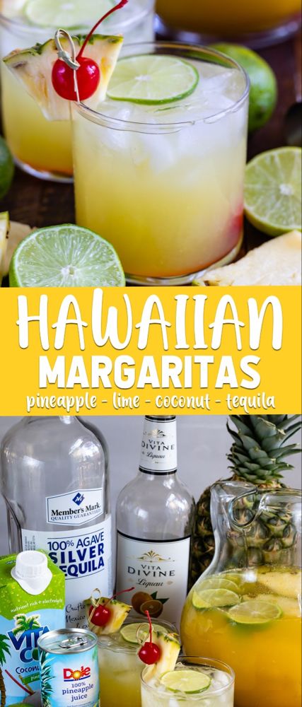 Tropical Margarita Recipe, Coconut Tequila, Party Beverages, Easy Alcoholic Drinks, Pineapple Margarita, Alcohol Drinks, Tropical Drink, Easy Cocktails, Drinks Recipes