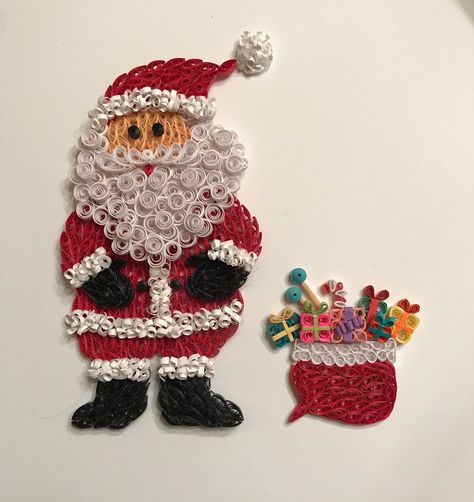 Quilling Christmas, Paper Quilling, Santa Claus, Origami, Crochet Hats, Christmas Tree, Crochet, Christmas