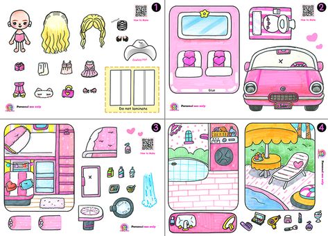 Barbie Camper, Free Printable Paper Dolls, Paper Doll Printable Templates, Barbie Printables, Barbie Paper Dolls, Paper Dolls Clothing, Paper Dolls Diy, Barbie Dolls Diy, Paper Toys Template