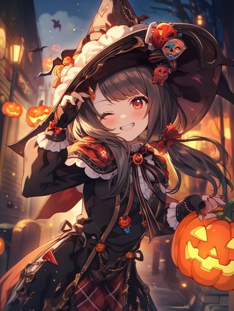 Halloween Girl Drawing, Halloween Pfp Girl, Character Art Ideas, Halloween Anime Pfp, Cute Halloween Pfp, Manga Halloween, Fall Anime, Image Halloween, Anime Witch