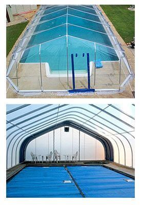 Off-Season Swimming Pool Enclosure Options | InTheSwim Pool Blog Pool For Small Yard, Small Swimming Pool, Barn Pool, Swimming Pool Decorations, Mini Swimming Pool, Lap Pools, Swimming Pool Ideas, Pool Cage, Small Inground Pool