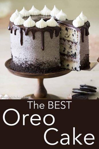 This Oreo Cake brings cookies and cake together for an amazing dessert! The crushed Oreos in the buttercream are basically magic. Best Oreo Cake, Oreo Cake Recipe, Oreo Torte, Chocolate Oreo Cake, Cookies And Cream Cake, Preppy Kitchen, Torte Cupcake, Oreo Cake, Savoury Cake