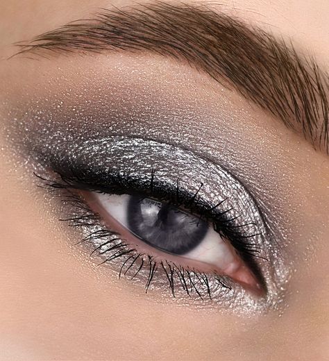 A weightless highly pigmented liquid gel texture delivers a dense shiny coating with the first application. The eyeshadow is applied evenly and smoothly allowing for layering and dries quickly to last up to 12 hours without creasing, fading and smudging. No eyeshadow primer is required. The eyeshadow is easily removed with any makeup remover. Directions: Apply directly to eyelids using the applicator and blend with brush or fingertip. Ingredients: Aqua, Glycerin, Isododecane, Synthetic Fluorphlo Maternity Makeup, Silver Eyeshadow Looks, Radiant Makeup, Silver Eyeshadow, Random Products, Prom 2022, Liquid Shadow, Day Makeup Looks, Prom Eye Makeup