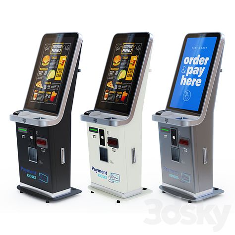 Self-service kiosk PK250 Cash Card Payment - Shop - 3D Models Self Checkout Kiosk, Game Kiosk, Info Kiosk, Kiosk Machine, Form Design Web, Check In Kiosk, Information Kiosk, Self Checkout, Expo Stand