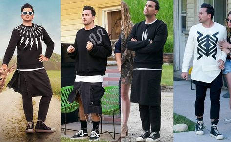 David Rose from Schitt��’s Creek Costume | Carbon Costume | DIY Dress-Up Guides for Cosplay & Halloween David Rose Halloween Costume, Pansexual Characters, Rosé Halloween, Rose Costume, Dan Levy, Rose Apothecary, David Rose, Schitt's Creek, Personal Style Inspiration