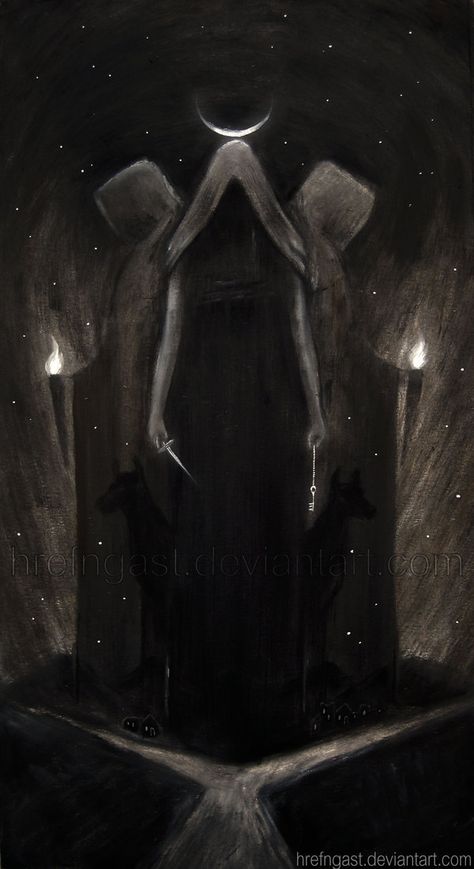 "Hecate" by *Hrefngast Art Goddesses, Hecate Goddess, Symbole Viking, Goddess Symbols, Goddess Aesthetic, Greek Gods And Goddesses, Witchy Wallpaper, Occult Art, Triple Goddess