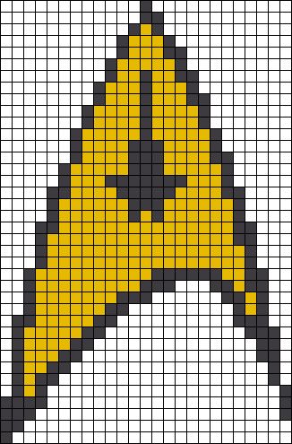 Alpha Pattern #11707 Preview added by szrene99 Star Wars Perler Beads, Star Trek Quilt, Crochet Star Wars, Star Trek Cross Stitch, Stark Trek, Graph Patterns, Melty Bead Patterns, Crochet Star, Easy Pixel Art