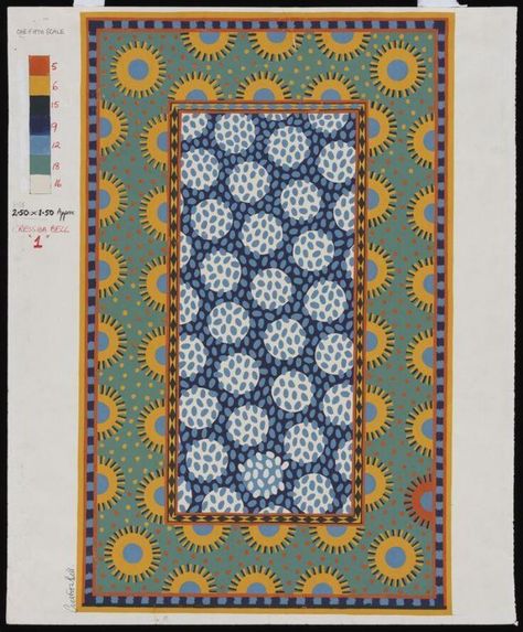 Full Circle | Bell, Cressida | V&A Explore The Collections Cressida Bell, Ink And Watercolour, Bell Design, A Rug, Victoria And Albert, Victoria And Albert Museum, Full Circle, Circle Design, Pen And Ink