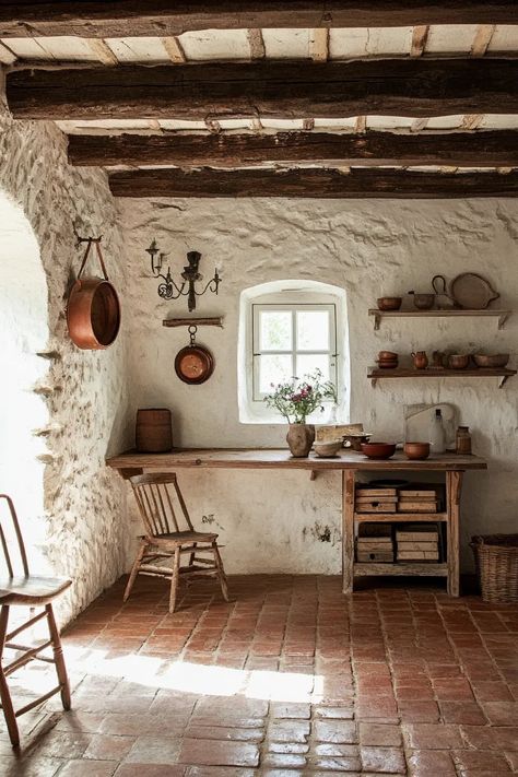 Italian Country Home Interiors, Italian Country Home Exterior, Italian Farmhouse Kitchen, Italian Country Home, Provence Kitchen, Country Home Exterior, Tuscany Style, Rustic Wood Floating Shelves, Italian Country