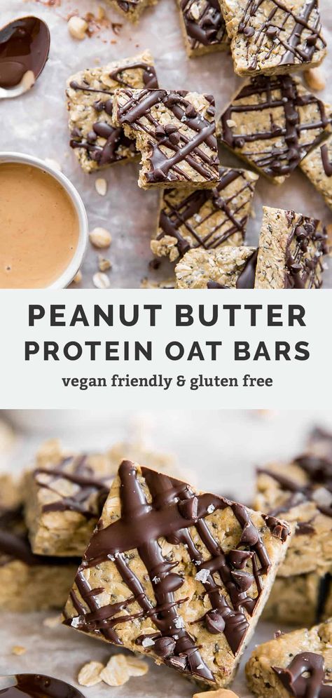 Protein Oat Bars, Peanut Butter Oat Bars, Peanut Butter Oat, Fit Mitten Kitchen, Peanut Butter Protein Bars, Vegan Protein Bars, Protein Bars Homemade, No Bake Peanut Butter, Clean Snacks