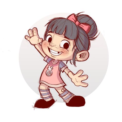 Illustration Art Kids, Happy Cartoon, Character Design Sketches, Book Illustration Art, Cartoon Sketches, Kid Character, Cartoon Girl, Happy Girl, Character Design Animation