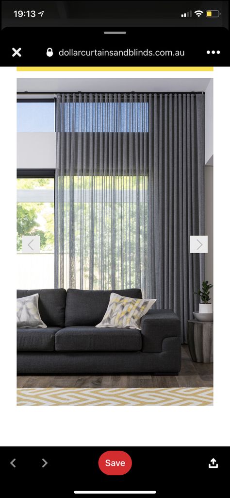 Dark Gray Curtains Living Room, S Wave Curtains, Grey Curtains Living Room, Dark Grey Curtains, Sheers Curtains Living Room, Grey Sofa Set, Gray Sheer Curtains, Drapery Ideas, Curtains Living Room Modern