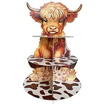 Cow Cupcakes, Highland Cow Baby, Cow Baby Shower, Cake Display Table, Cupcake Tiers Stand, Cow Baby Showers, 3 Tier Cake Stand, Gorgeous Centerpieces, Dessert Cake