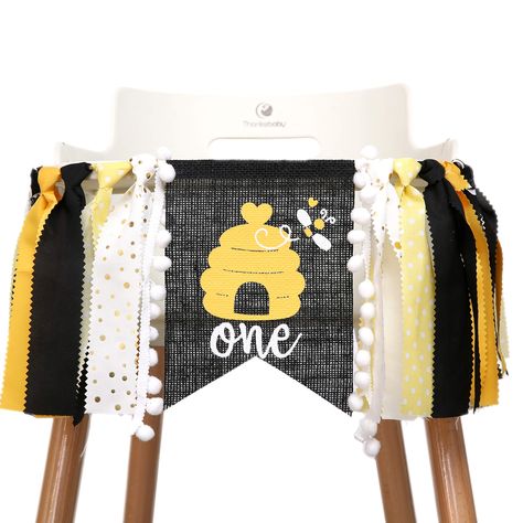 PRICES MAY VARY. 🐝I AM A BIRTHDAY BANNER - i am a beautiful Bee highchair banner, born in the hard work of the workers, i am made up of high quality linen, cloth and twine, made by hand-woven. i am a product that carefully brings surprise for baby's birthday party. 🐝MISSION AS A BANNER - don't underestimate me！i can bring a lot of fun to your birthday party！and I can be reused in this life， i can not only decorate your birthday party, i can also be used as a photo prop or as a background decor Fun To Bee One, Bee Themed Birthday Party, Bee Banners, Birthday High Chair, Bee Birthday Party, Party Fotos, Birthday Highchair, Bee Day, 1st Birthday Party Decorations