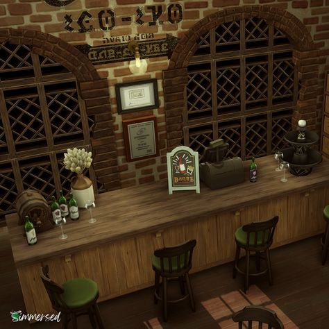 Sims 4 Ranch Interior, Sims 4 Wine Cellar, Sims 4 Chestnut Ridge, Bloxburg Bar, Sims 4 Bar, Sims 4 Horse Ranch, Sims Rooms, Sims 4 No Cc, Training Horses