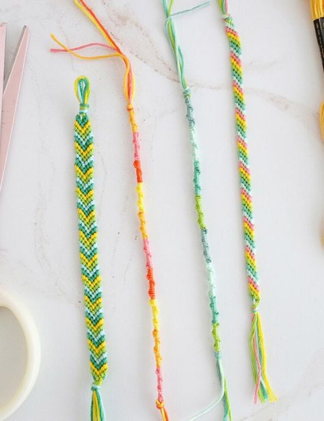 Crafts Archives - A Beautiful Mess V Shaped Bracelet Pattern, Shaped Bracelet Pattern, Bracelets Patterns Easy, Chevron Friendship Bracelet, Making Friendship Bracelets, Friendship Bracelets Easy, Summer Camp Crafts, Make Friendship Bracelets, Best Friend Bracelets