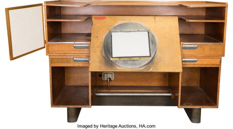 Memorabilia:Disney, Kem Weber Designed Disney Animation Desk and Eric Larson P... Animators Desk, Desk Concept Art, Disney Animation Studios Office, Disney Desk, Animator Collection Disney, Animation Desk, Animation History, Kem Weber, Disney Character Dining