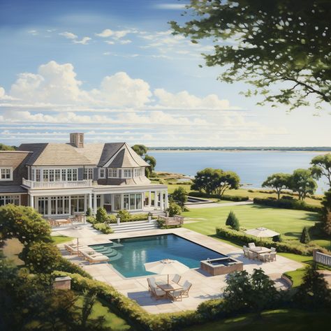 Hamptons Houses, Kitchen Big, Classic Homes, Pool House Plans, Hampton House, Dream Life House, Dream Beach Houses, Casas Coloniales, Hamptons House