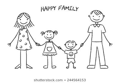 Family Sketch Images, Stock Photos & Vectors | Shutterstock Family Sketch, Stick Drawings, Stick Figure Family, Children Sketch, Stick Figure Drawing, Family Drawing, Tattoo Outline, Outline Drawings, Family Art