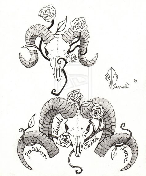 #Zodiac #Aries Ram Skull Tattoo, Aries Ram Tattoo, Tattoo Zodiac, Skull Tattoo Designs, Skull Tattoo Flowers, Ram Tattoo, Aries Tattoo, Ram Skull, Back Of Shoulder Tattoo