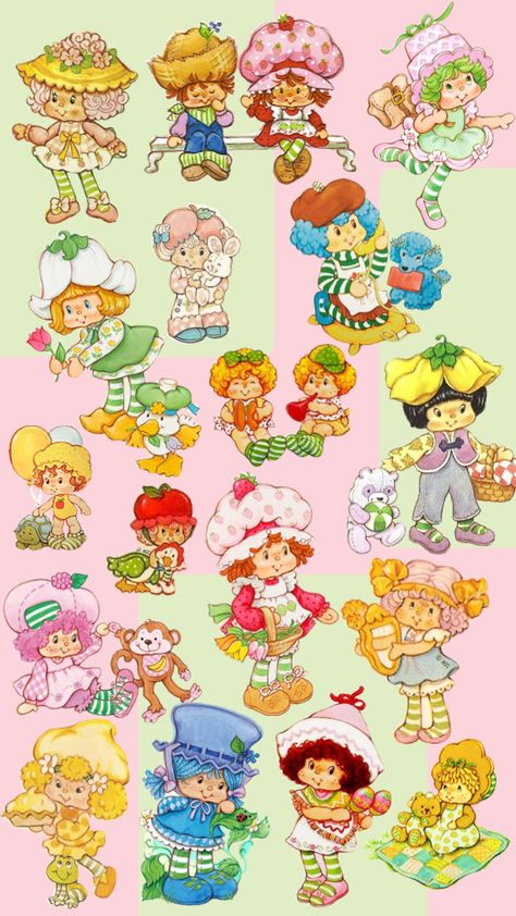 1980s Strawberry Shortcake Characters, Strawberry Shortcake 1980's Characters, Classic Strawberry Shortcake Character, 90s Strawberry Shortcake, Original Strawberry Shortcake Characters, Old Strawberry Shortcake Characters, Frosty Puff Strawberry Shortcake, Strawberry Shortcake Characters 80s, Strawberry Shortcake 1980's