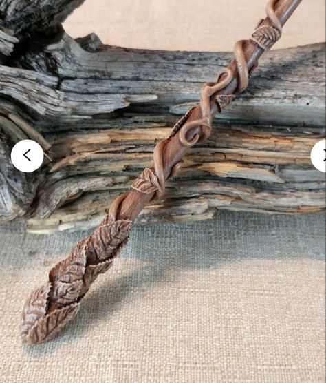 Wooden Wands Handmade, Olivanders Wand Shop Diy, Wooden Staff Magic, Hand Carved Wooden Wands, Ebony Wand Harry Potter, Wand Woods, Wooden Staff, Wooden Wand, Witch Wand