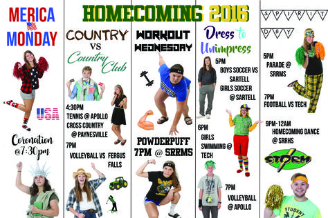 Homecoming Dress Up Days Poster Student Council High School Dress up Week Homecoming Days Spirit Weeks, School Spirit Dress Up Days, Hoco Dress Up Days Ideas For School, Frat Vs Farmer Spirit Week, Fun Dress Up Days For School, Dress Up Day Themes, Spirit Day Themes High School, Ffa Week Dress Up Days, High School Spirit Days