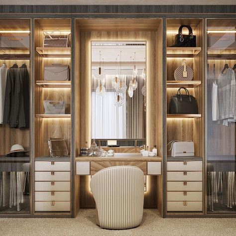 Walk In Dresser, Luxury Closet Women, Azuma House, Modern Closet Designs, Dressing Room Closet, Walking Closet, Dream Closet Design, Closet Design Layout, Dressing Table Design