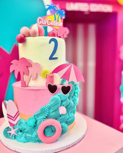 Come on, Barbie, let’s make this cake trendy! 🍰💖 Our custom acrylic cake topper captures the essence of summer fun in this stylish Malibu Barbie-themed cake by @cakesbyroslyn 🎂 The vibrant colors and intricate details make it a standout addition, perfectly complementing the dessert’s aesthetics. 🌊🌴👙🏖️ Ready to make your cake the star of the party? Send us a message now and let’s create something beautiful together! 💗 #caketopper #caketoppers #cakedecorating #cake #dessert #dmvdesserts #dmv... Malibu Birthday Cake, Barbie Pool Party Cake, Malibu Barbie Cake, Barbie Graduation, Barbie Pool, Barbie Cupcakes, Barbie Bday, Barbie Pool Party, Barbie Malibu