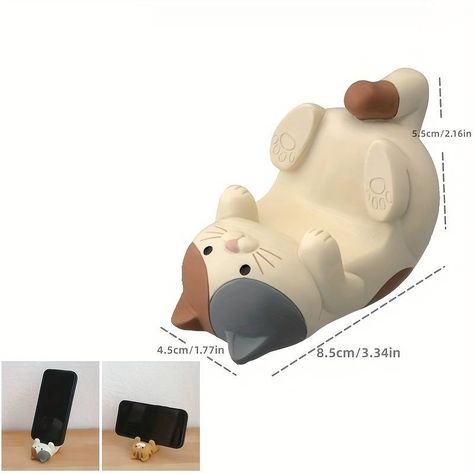 3d Tiskárna, Cat Pen, Söt Katt, Tanah Liat, Clay Diy Projects, Support Telephone, Cute Clay, Clay Art Projects, Cat Ornament