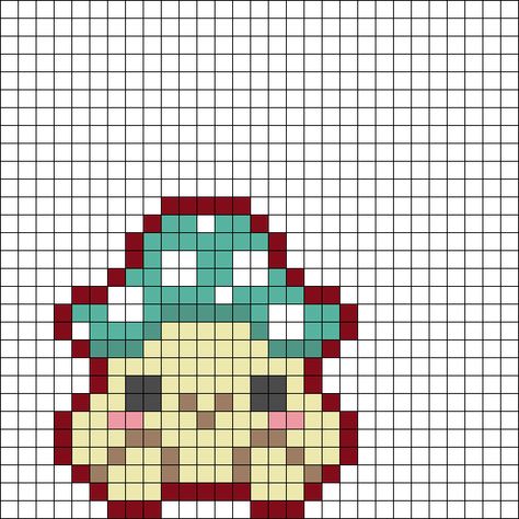 Beads Mushroom, Mushroom Perler, Easy Perler Beads Ideas, Hamma Beads, Fuse Bead Patterns, Easy Pixel Art, Pattern Maker, Beads Ideas, Kandi Patterns