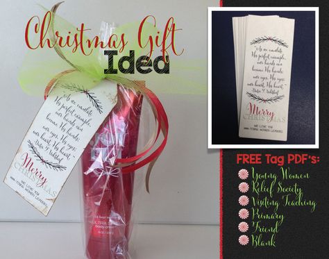 Relief Society Christmas Program, Young Women Christmas Gifts, Relief Society Birthday Gifts, Relief Society Christmas Gifts, Primary Christmas Gifts, Relief Society Christmas, Relief Society Birthday, Christmas Gift Tags Free, Gifts For Young Women