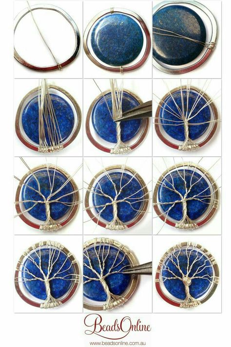 Tree Of Life Diy, Wire Wrapping Diy, Tree Of Life Jewelry, Wire Jewelry Tutorial, Wire Jewelry Designs, Wire Wrapping Stones, Diy Wire Jewelry, Wire Work Jewelry, Work Jewelry