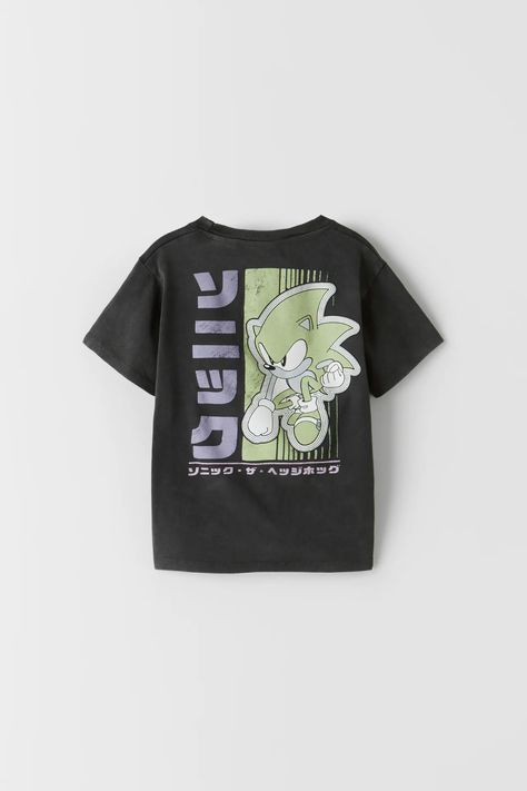 SONIC ® SEGA T-SHIRT | ZARA United States Sonic Tshirt, Kids Graphics, Marvel Sweatshirt, Tshirt Printing Design, Sonic 3, Black Panther Marvel, Girls Tees, Long Shirt, Childrens Place