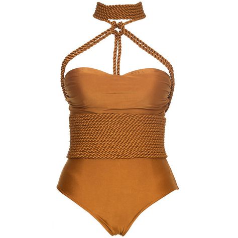 Tops Gold, Halter Top Bathing Suits, Moda Academia, Metallic Swimsuit, Poolside Style, Swimsuit Body, Tank Swimsuit, Halter Bathing Suit, Lenny Niemeyer