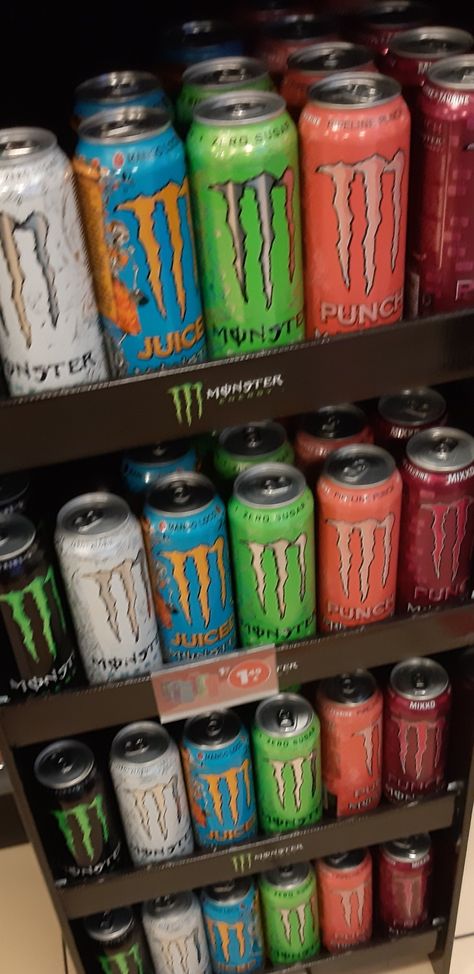 Monster Energy Drinks, Monster Wall, Monster Crafts, Monster Energy Drink, Skater Aesthetic, Love Monster, Pre Workout, Monster Can, Energy Drink