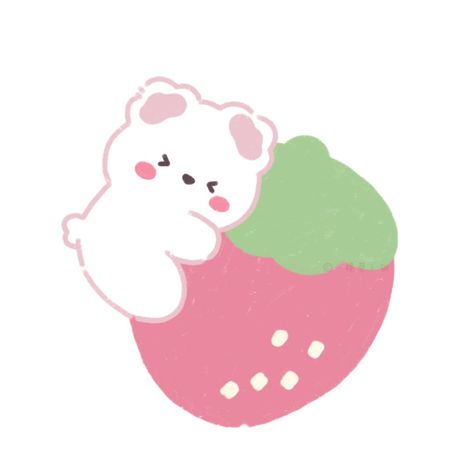 Cute Strawberry Drawing Kawaii, Preppy Aesthetic Wallpaper, Strawberry Drawing, Strawberry Art, Hello Kitty Crafts, Cute Bear Drawings, Fruit Wallpaper, Cute App, Cute Doodles Drawings