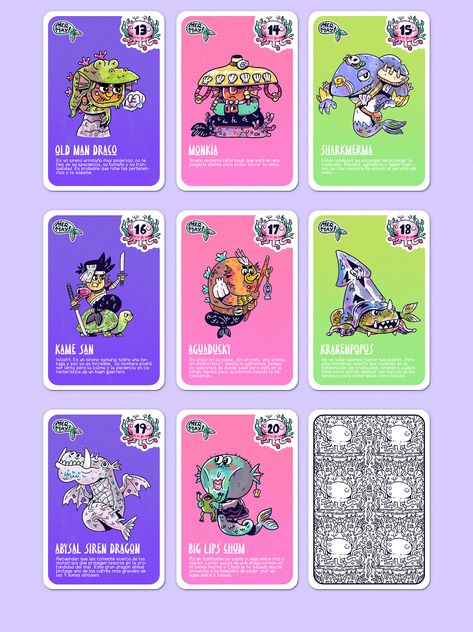 Mermay Monster Deck Characters on Behance Tarot App, Make A Monster, Trading Card Ideas, Marine World, 21 Cards, Game Card Design, Board Game Design, Human Centered Design, Rick Y Morty