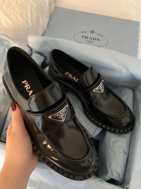 Prada Aesthetic, Prada Loafers, Dr Shoes, Academic Validation, Fancy Shoes, Hype Shoes, Shoe Inspo, Aesthetic Shoes, Swag Shoes